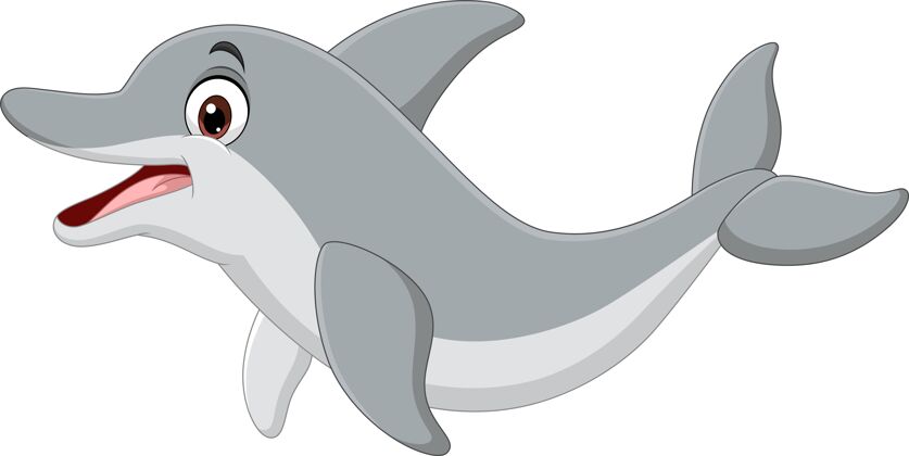 水族馆卡通搞笑海豚白色背景深海吉祥物海洋