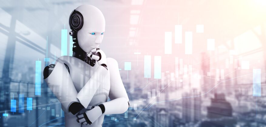 想象思考ai类人机器人分析股票市场交易金融机器人商业