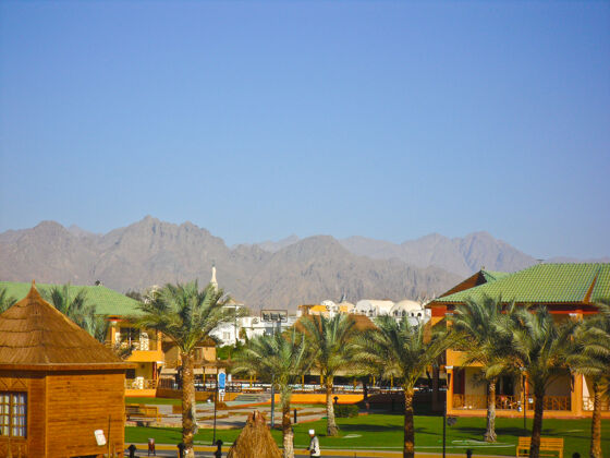 休闲沙姆沙伊赫 埃及豪华酒店aquablusharm的景色游泳池放松公园