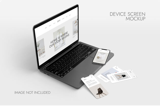 响应手机和笔记本电脑屏幕-设备模型笔记本电脑Macbook样机显示器