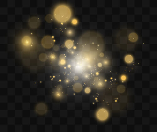 模糊明亮美丽的星光效果插图效果金色眩光