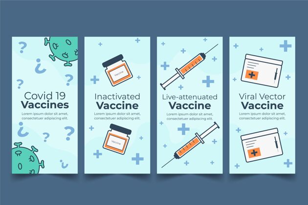 包装带照片的instagram故事集收集故事疫苗注射