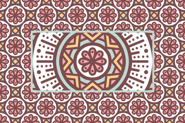 主题简单的背景与几何元素花卉民族曼荼罗