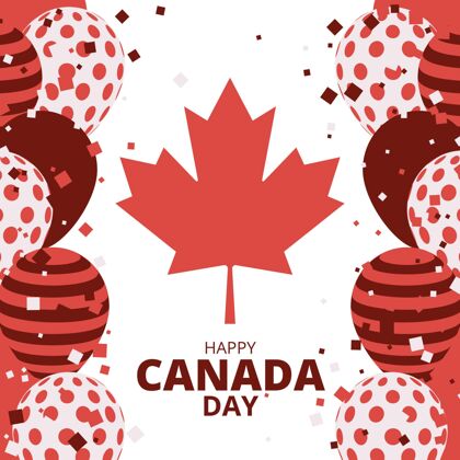 手绘加拿大日庆祝插画加拿大7月1日加拿大节日