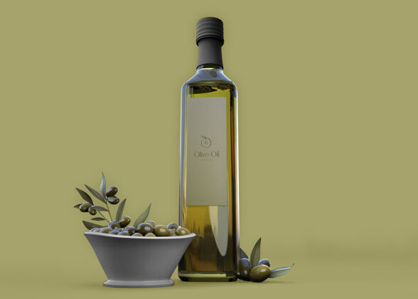 橄榄橄榄油瓶模型模型产品食品