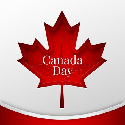纸风格加拿大日纸制插图庆祝7月1日加拿大