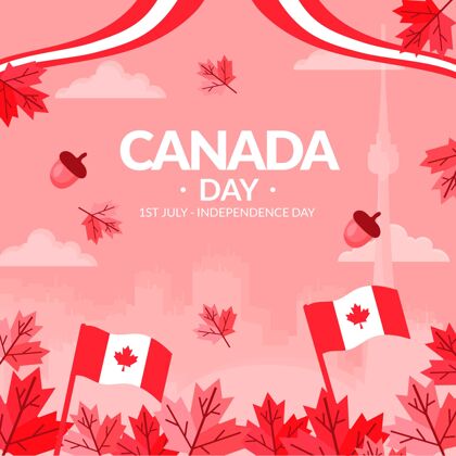 平面设计加拿大平日插画加拿大庆祝活动