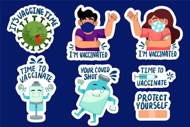 疾病卡通疫苗接种运动徽章收集注射徽章收集感染