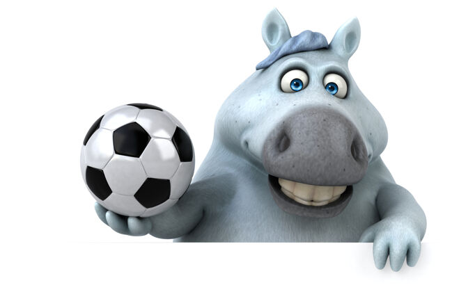 球有趣的马三维插图马术哺乳动物体育