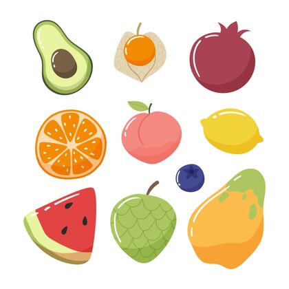 食品手绘水果系列美味营养水果套装
