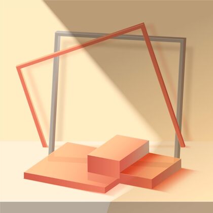 三维形状单色抽象3d讲台抽象背景三维
