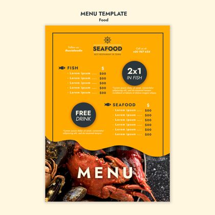 美味美味新鲜海鲜菜单模板烹饪烹饪美食