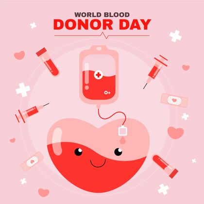 国际有机平板世界献血者日插画平面设计献血平面