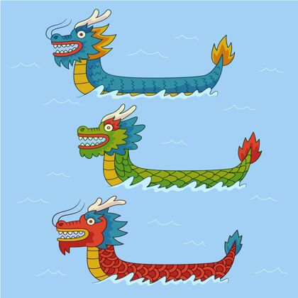 活动手绘龙舟系列中国龙舟收集手绘