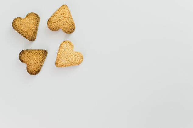 心形心形饼干顶视图自制食物烘焙