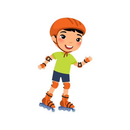 人亚洲小运动员滑旱冰游戏童年性格