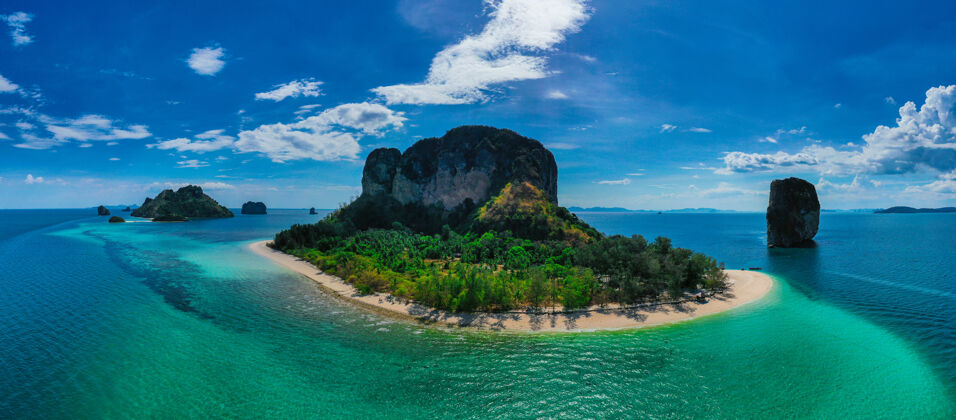 岛屿泰国克拉比波达岛鸟瞰图泰国南部夏季