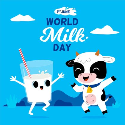 牛奶平面世界牛奶日插画活动庆典食品
