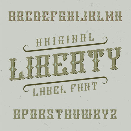 顺序名为liberty的复古标签字体脚本海报客户