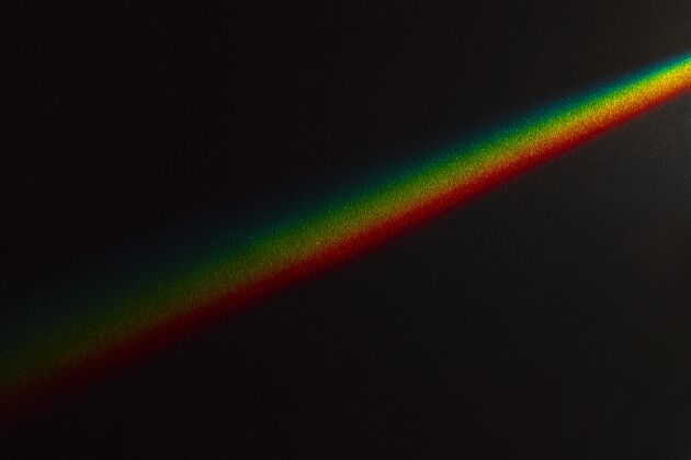 彩虹灯光棱镜效果特写棱镜五颜六色反射