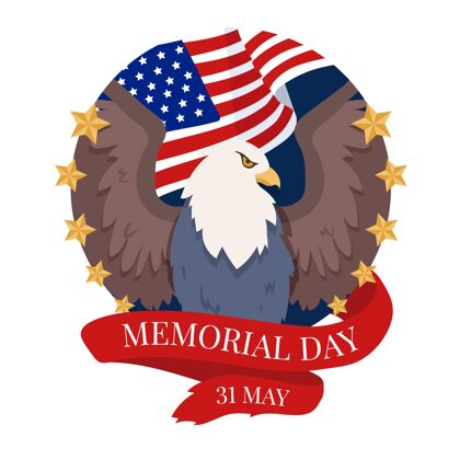 军队手绘美国阵亡将士纪念日插图手绘联邦哀悼