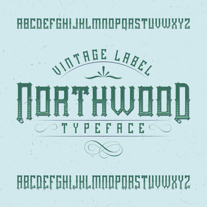 Customer名为northwood的复古标签字体TypescriptLettersAbcd