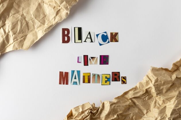 顶视图黑人生活与字母有关停止种族主义意识黑人权力