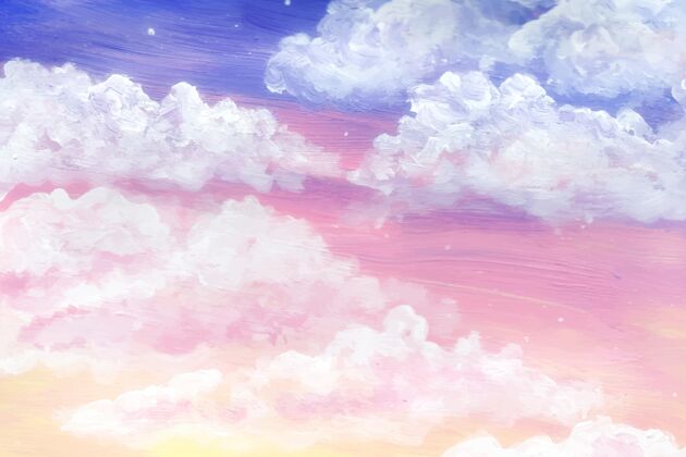 手绘手绘水彩粉彩天空背景天空背景粉彩墙纸