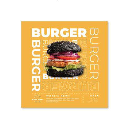 饮食美国食品传单模板与汉堡照片印刷模板快餐食品