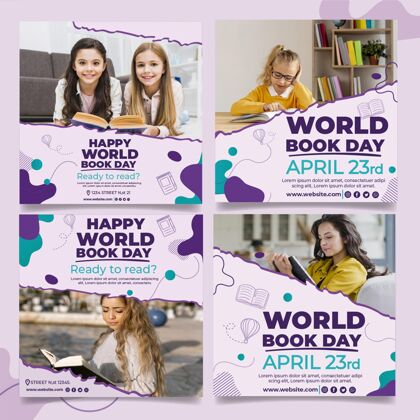 4月23日世界图书日instagram帖子集包装版权日世界图书日
