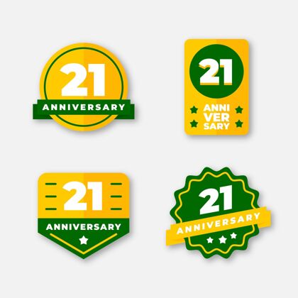包装平面设计21周年纪念徽章系列平面设计生日快乐年龄