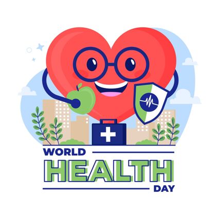 预防平面世界卫生日庆祝插画健康专家医学健康