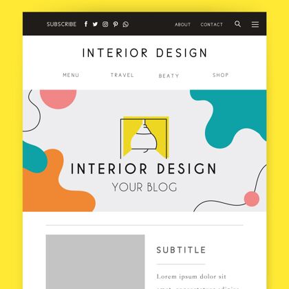 模板抽象多彩的设计博客标题界面创作色彩