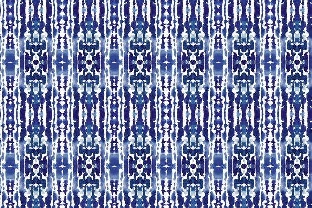 图案水彩画shibori文化模式蓝色传统纹理