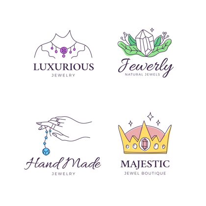 珠宝标识手绘珠宝标志系列企业品牌套装
