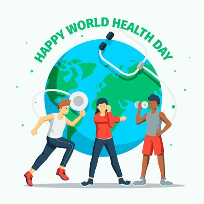 健康手绘世界卫生日插图全球插图世界卫生组织