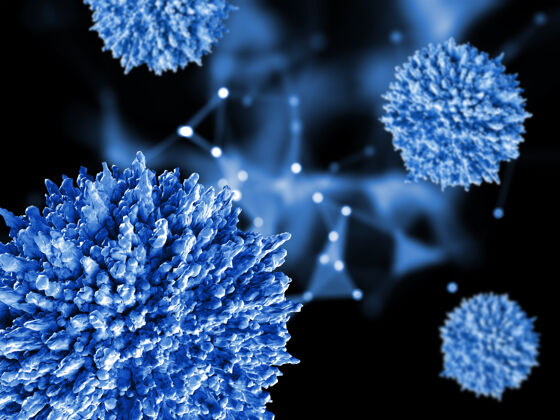 疾病一个抽象的医学病毒细胞三维渲染癌症疾病科学