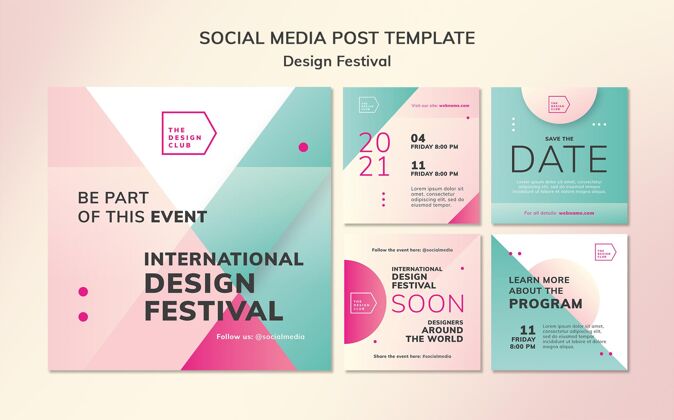 Instagram设计节日社交媒体帖子布景节日设计师