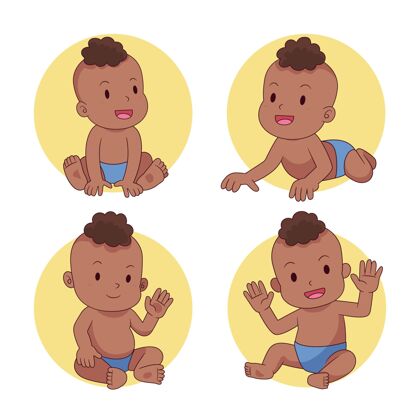 新生儿卡通黑宝贝系列婴儿可爱可爱