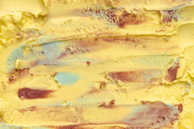 抽象顶视图彩色冰淇淋特写质地清新美味