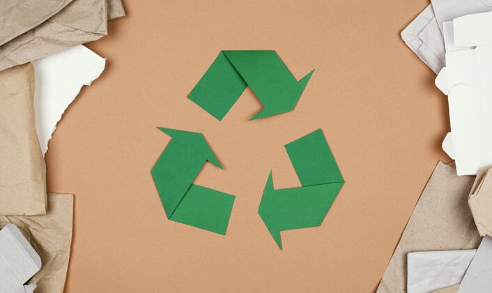 塑料回收概念平放生态系统收集环保