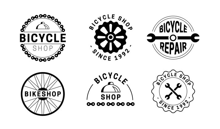 商业详细的机制自行车标志模板品牌公司标语