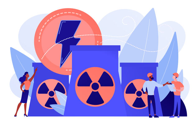 发电机在核电站反应堆释放能量的工程师们抽象信息图工业
