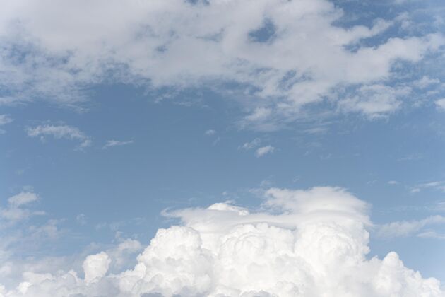 云景不同形状的白云云自然天
