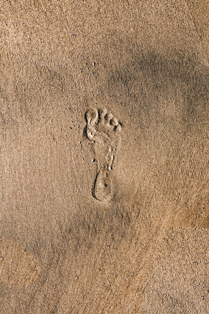 沙子沙滩上的脚印海滩马克脚