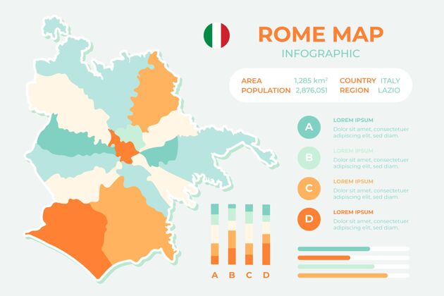 地理手绘罗马地图信息图形模板信息图领土模板