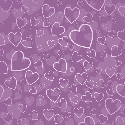 图案粉色的心无缝紫色心形