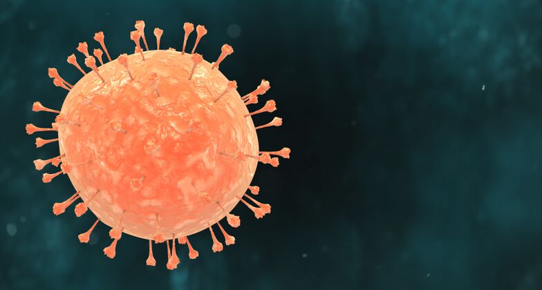 Covid19橙色冠状病毒大流行的插图在黑暗的背景下疾病预防传播