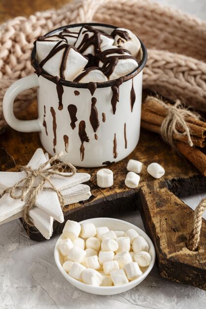 巧克力近距离观看美味的热巧克力季节饮料美味