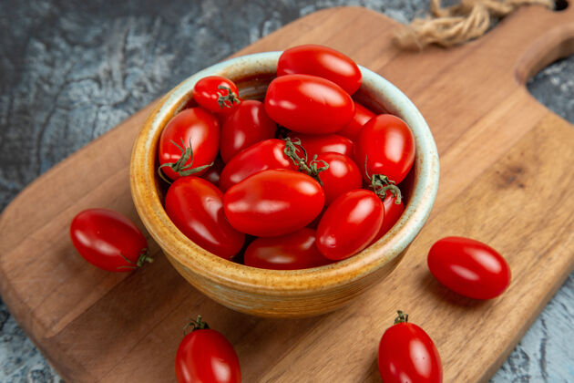 新鲜前视图红色樱桃番茄蔬菜食物西红柿
